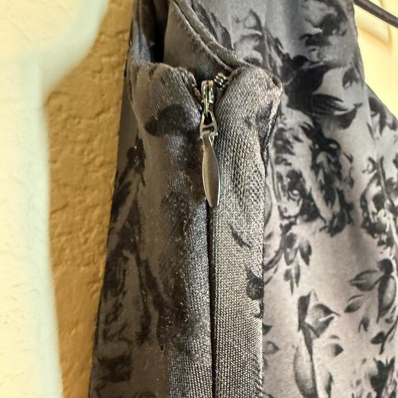 Prosecco One Shoulder Mini Dress Women 6 Black Velvet Burnout Whimsigoth Party - Picture 8 of 9